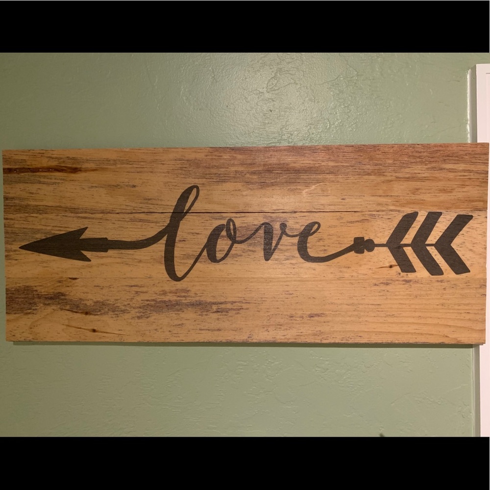 “Love” wooden sign